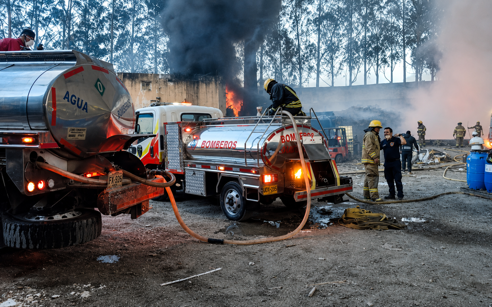 Incendio en fábrica de productos químicos
